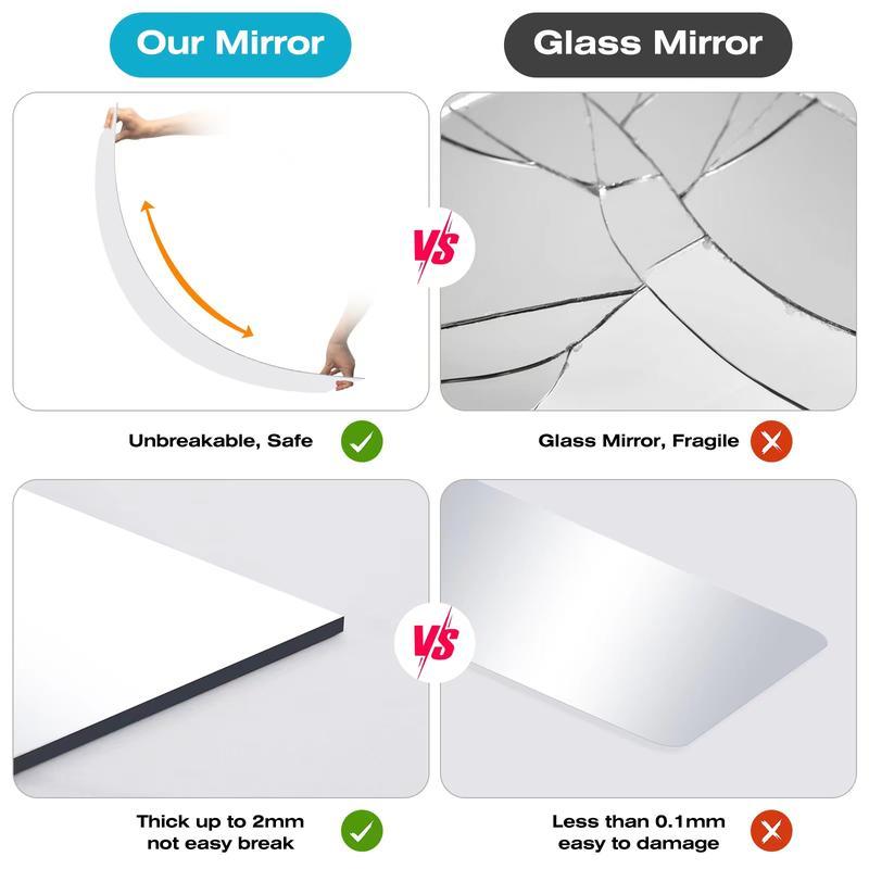 Unbreakable Acrylic Soft Full Length Mirror High Definition Mirror,  Living Room, Bed Room, Bath Room, Home Gym, Decor (47.25*15.75inches)