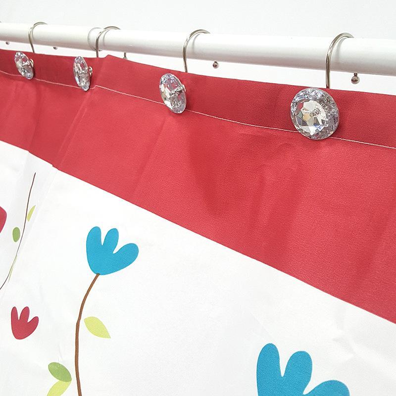 Stainless Steel Rhinestone Shower Curtain Hook, 12pcs Rust Resistant Shower Curtain Hook, Bathroom Decor, Bathroom Accessories, Hanging Accessories