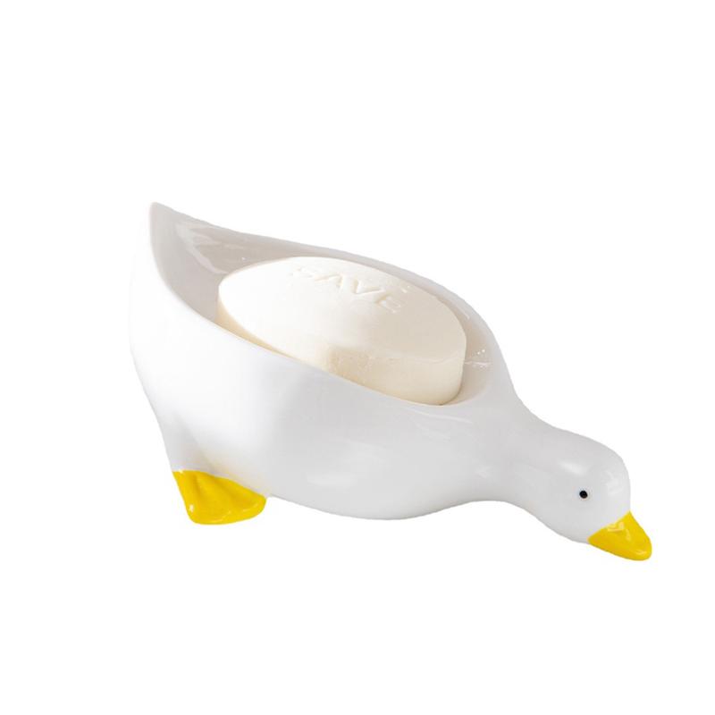 Yellow Duck Shape Soap Box Cartoon Soap Dish Drainable Soap Holder Soap Container Soap Dish For Tray Bathroom Accessories