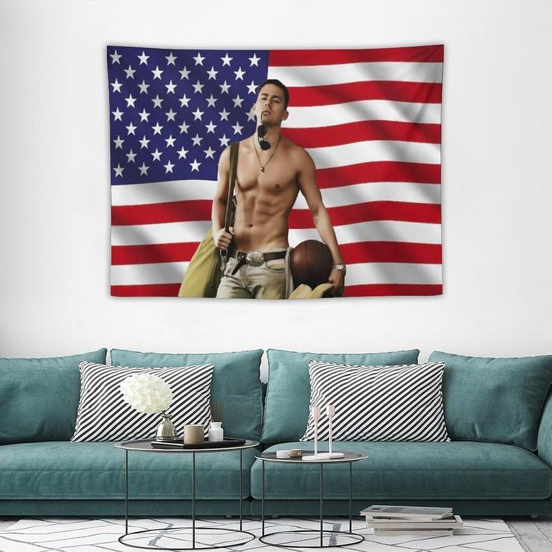 Channing Star Tatum Funny Flag Tapestry Poster Wall Hanging Art Suitable for Room Bedroom Living Room Dormitory Wall Outdoor Garden Decoration Aesthetic Merch30 x40