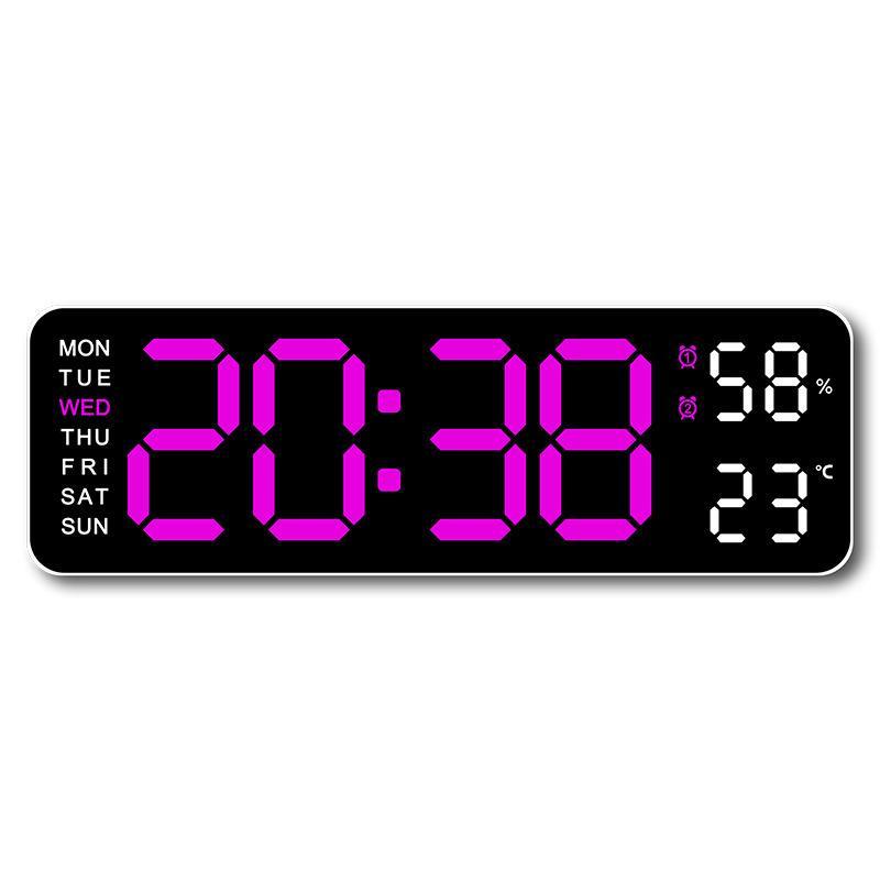 Digital Alarm Clock, 1 Count USB battery Powered Multi-functional Rectangular Date Temperature Humidity Display Alarm Clock, Home Decor Clock for Living Room Bedroom Office School(without Battery)