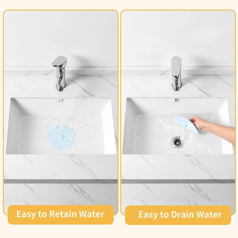 2 count Bathtub Drain Stopper, 5'' Tub Stopper Bathtub Stopper Universal Drain Cover Bathtub Drain Cover Bathtub Plug,  Flat Suction Drain Stopper for Bathroom&Kitchen White and Blue 2PACK