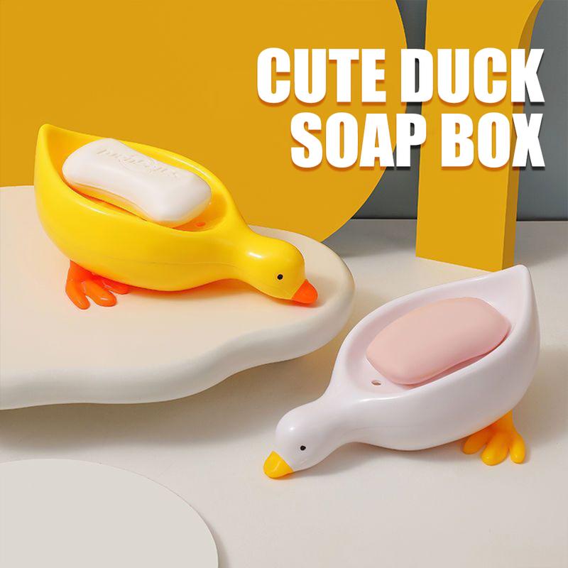 Yellow Duck Shape Soap Box Cartoon Soap Dish Drainable Soap Holder Soap Container Soap Dish For Tray Bathroom Accessories