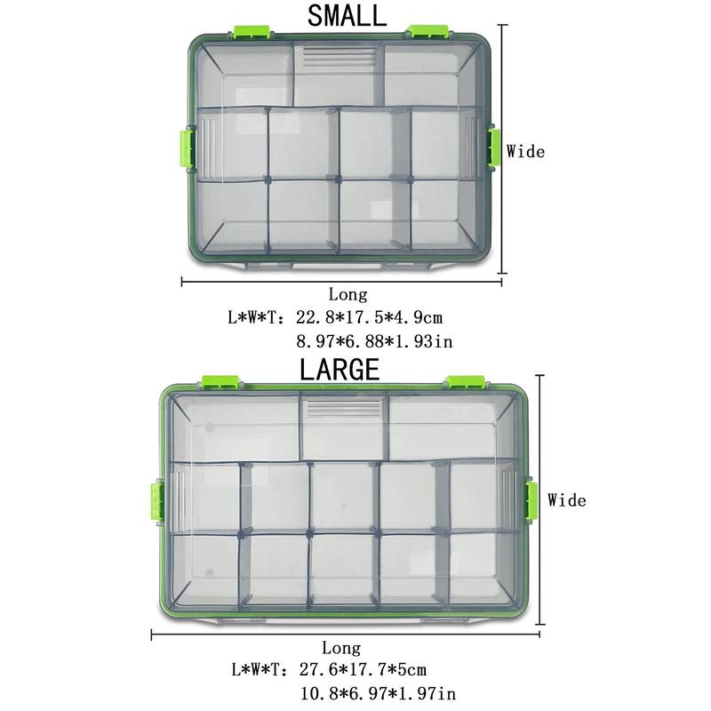 Multi-grid Storage Box with Lid, 1 Count Plastic Fishing Tackle Box with Compartments, Fishing Lure Storage Box, Large Capacity Bait Organizer, Home Organizer for Home Office