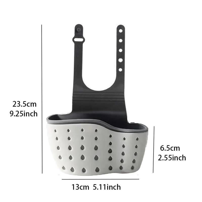 Faucet Drainer Basket, 1 Count 2 Counts Double Layer Sink Hanging Bag, Sink Sponge Storage Basket For Kitchen