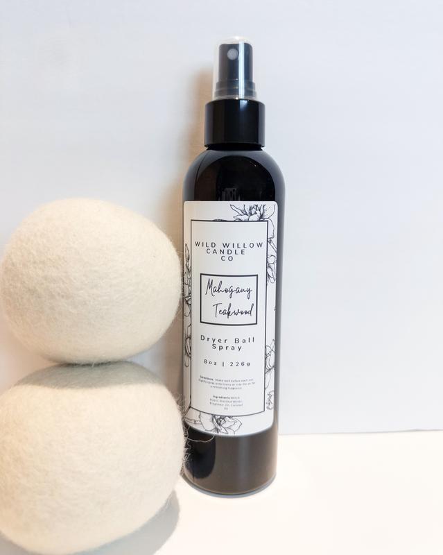 Luxury Dryer Ball Spray with 2 Wool Dryer Balls - 8 oz, Eliminates Static and Leaves Clothes Smelling Great