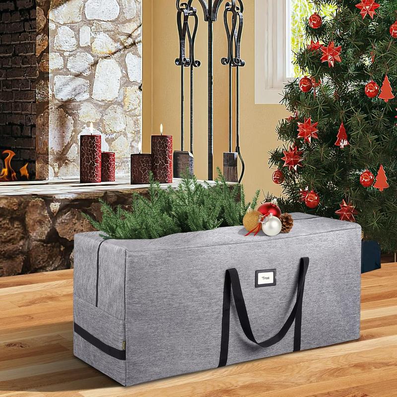 7.5 9 ft Christmas Tree Storage Bag, Heavy Duty 900D Oxford Fabric with Reinforced Handles and Dual Zippers Wide Opening, Extra Large Storage Container for Trees and Decorations