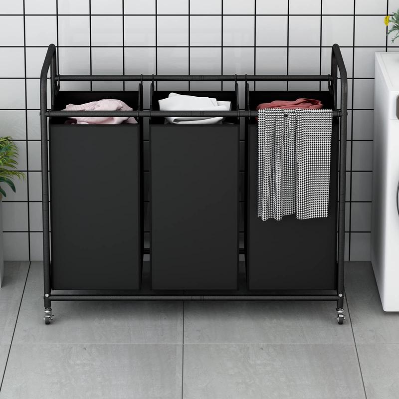 Laundry Buskets, Clothes Storage Rack with Wheels, Bikini Basket, Waterproof Plain Storage Bags, Universal Home Supplies Storage Organiser Container Black Friday