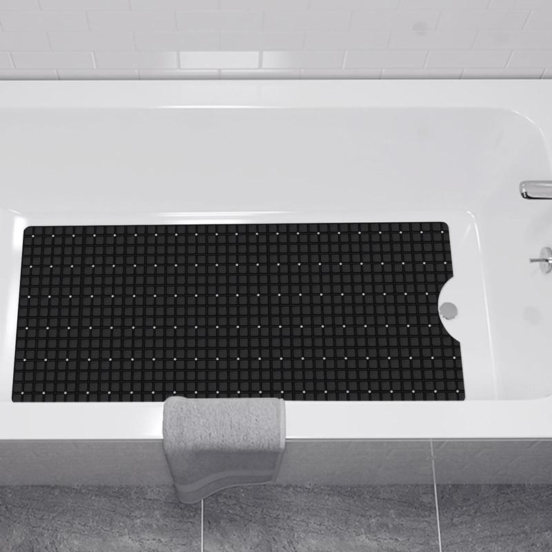 Bathroom Shower Mat, Non-slip Shower Mat with Drain Hole & Suction Cup, Soft Massage Bath Mat, Household Bathroom Shower Carpet, Bath Accessories, Home Supplies