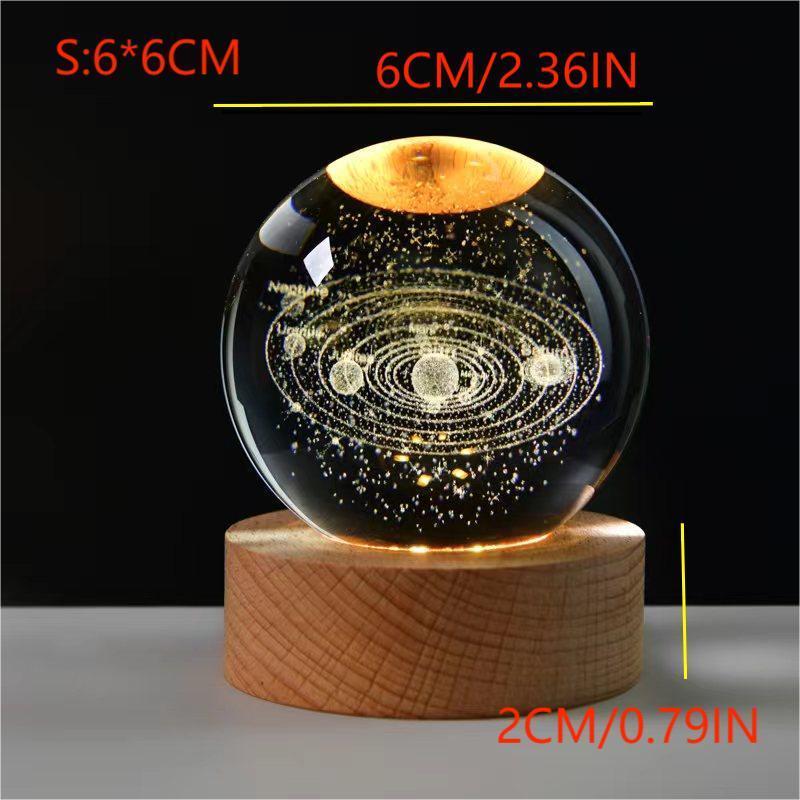 Planet Pattern Artificial Crystal Ball, Modern Desk Ornament, Glass Ball Ornament for Home Office Decoration