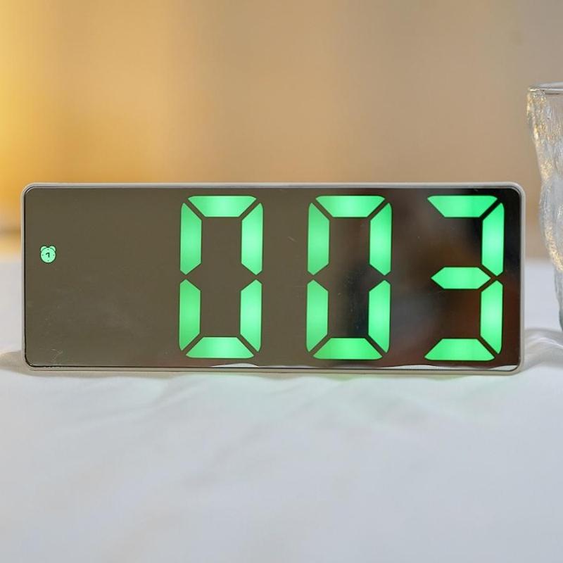 LED Alarm Clock, 1 Count USB battery Powered Multifunctional Digital Clock with Temperature & Date Display, Adjustable Brightness Alarm Clock for Bedroom, Desk & Office(without Battery)