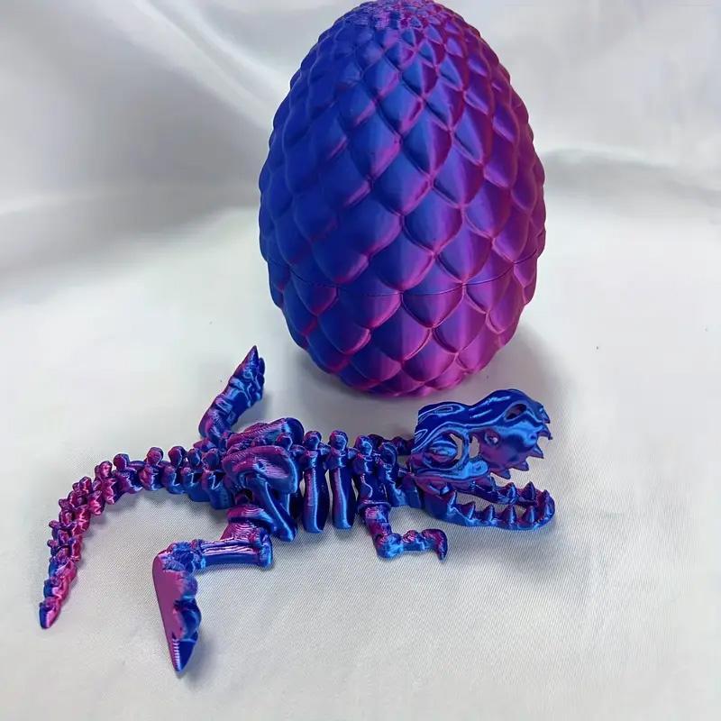 3D Printed Dinosaur Egg & Dinosaur Figurine, 2 Counts set Creative Desktop Ornament, Home Decor for Living Room Bedroom Office