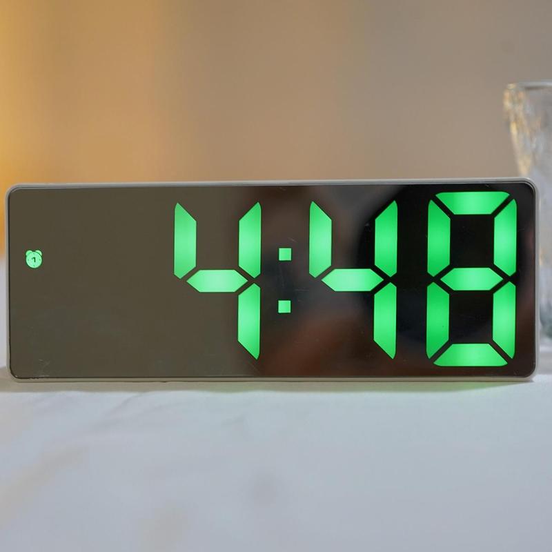 LED Alarm Clock, 1 Count USB battery Powered Multifunctional Digital Clock with Temperature & Date Display, Adjustable Brightness Alarm Clock for Bedroom, Desk & Office(without Battery)