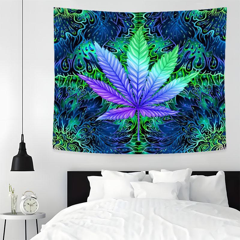 Maple Leaf Pattern Tapestry With Installation Package, Wall Hanging Aesthetic Tapestry For Home Living Room Bedroom Decor, Cozy Room Accessories, Bedroom Accessories