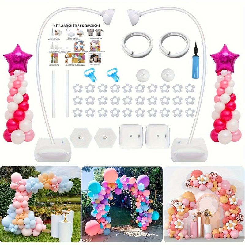 Balloon Arch Stand Kit, 1 Set Bending Shape Balloon Pillars, Simple Multi-purpose Balloon Arch Kit, Birthday Party Wedding Decoration Arch