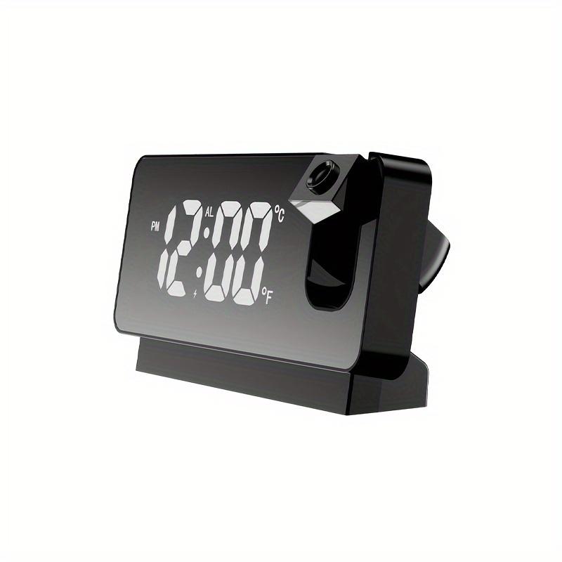 Black Friday Projection Digital Alarm Clock with LED Display, Rotating Projection, Easy-to-View, Brightness Control, Temperature Display, USB Powered