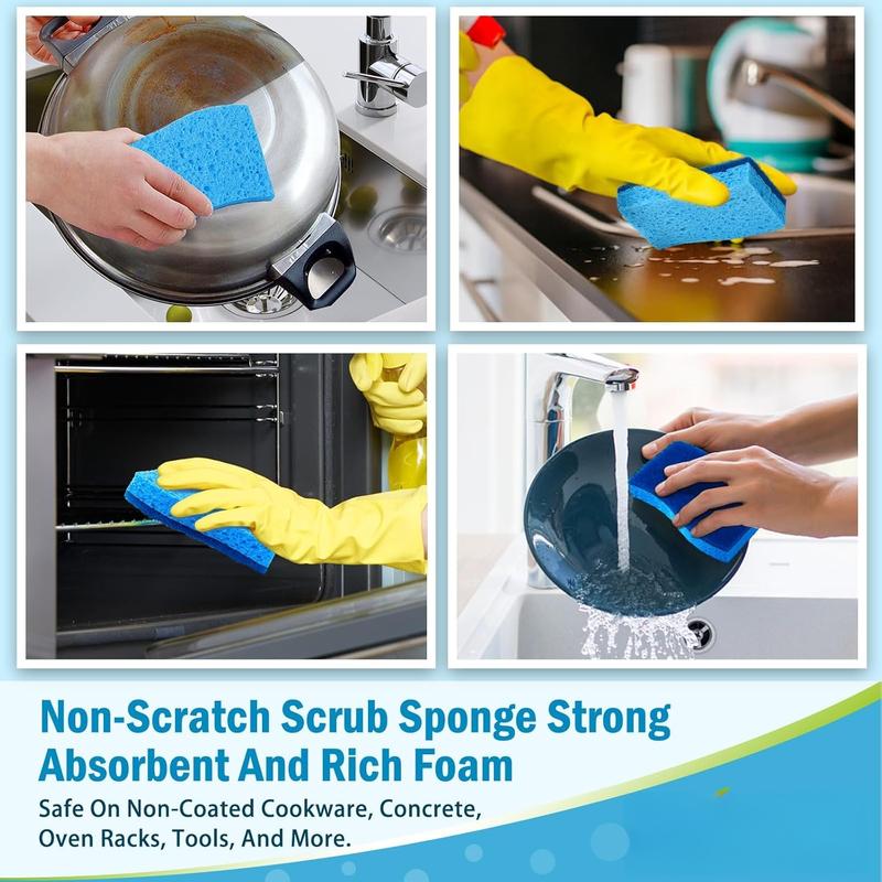 -Brite Non-Scratch Scrub Sponge-24Count, Sponges for Dishes, Sponges Kitchen, Cleaning Sponge, Cleans Fast Without , Stands Up to Stuck-on Grime, Cleaning Power for Everyday Jobs