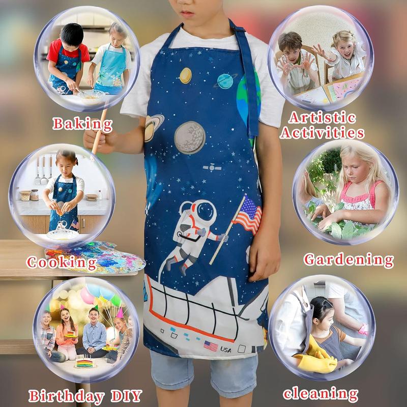 Kids Apron for Boys, Unisex Apron With Adjustable Neck strap, Kitchen Bib Apron for Cooking Painting Baking