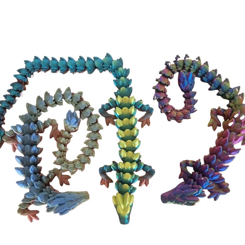 3D Printed Mystery Gemstone Dragon Figurine Decor Gift Colorful Decoration Desk Ornaments Traditional Ornaments