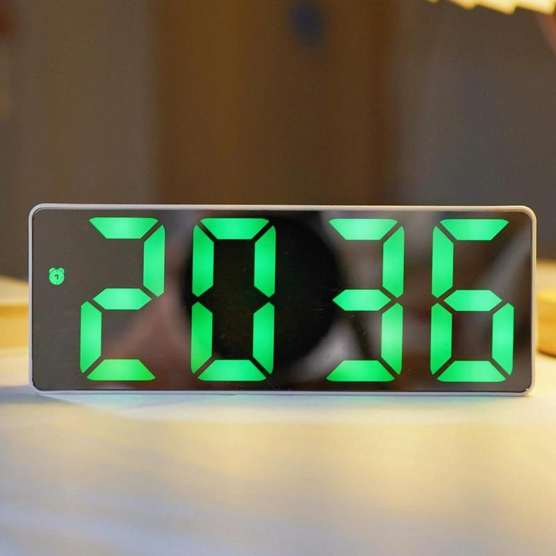 LED Alarm Clock, 1 Count USB battery Powered Multifunctional Digital Clock with Temperature & Date Display, Adjustable Brightness Alarm Clock for Bedroom, Desk & Office(without Battery)