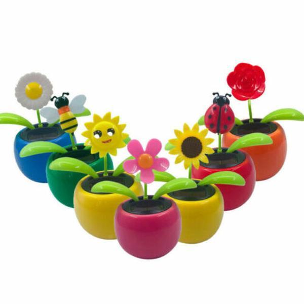 Solar Dancing Flowers Window Decoration Gift Colorful Solar Toy Housewarming Ornaments Decorative Plants