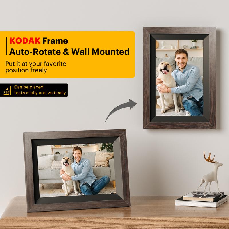 KODAK digital photo frame features a 10.1-inch IPS HD screen, supports WiFi remote control and app management, suitable for both tabletop and wall mounting. dry  flowers marco  defotos