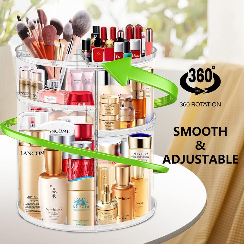 360 ° Rotation Makeup Organizer, Large Capacity, Sturdy, Multi-functional, Desk Accessories, Storage Holderfor Home Bedroom Bathroom,Great Gift Idea. Perfume Racks