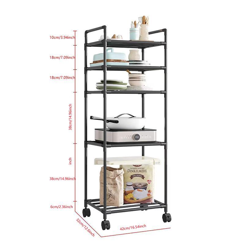 6 Layers Kitchen Cart, Kitchen Organizer Cart with Wheels, Kitchen Storage Rack, Summer for Gift, Room Organizer, Home Accessories