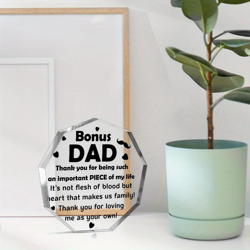 Nonagon Acrylic Plaque, 1 Count Creative Desktop Ornament Appreciation Gift, Ideal for Father's Birthday, Home & Office Decor, Birthday Gift for Dad