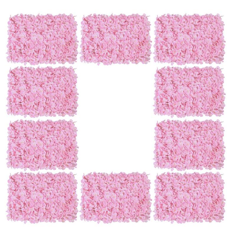 10 Pack Artificial Flower Wall Panel Flower Wall Mat with Artificial Silk Flower