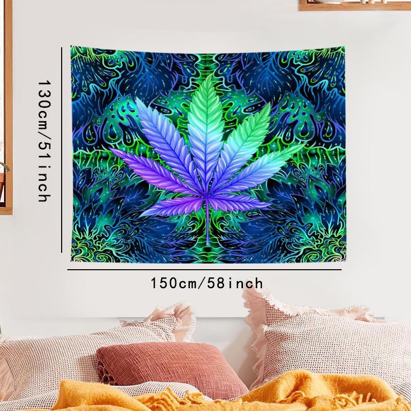 Maple Leaf Pattern Tapestry With Installation Package, Wall Hanging Aesthetic Tapestry For Home Living Room Bedroom Decor, Cozy Room Accessories, Bedroom Accessories