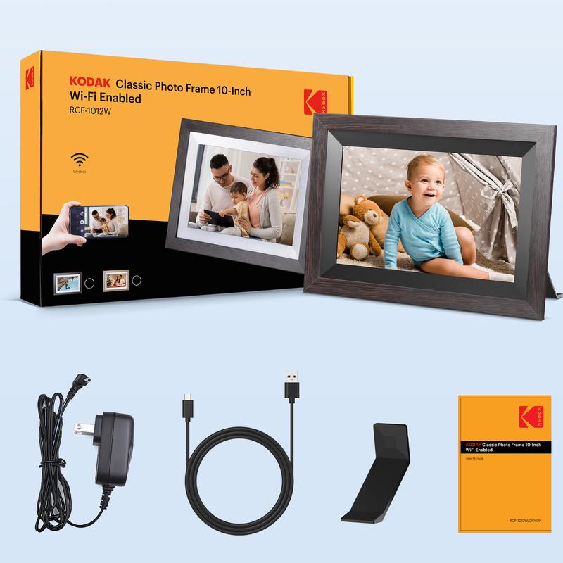 KODAK digital photo frame features a 10.1-inch IPS HD screen, supports WiFi remote control and app management, suitable for both tabletop and wall mounting. dry  flowers marco  defotos