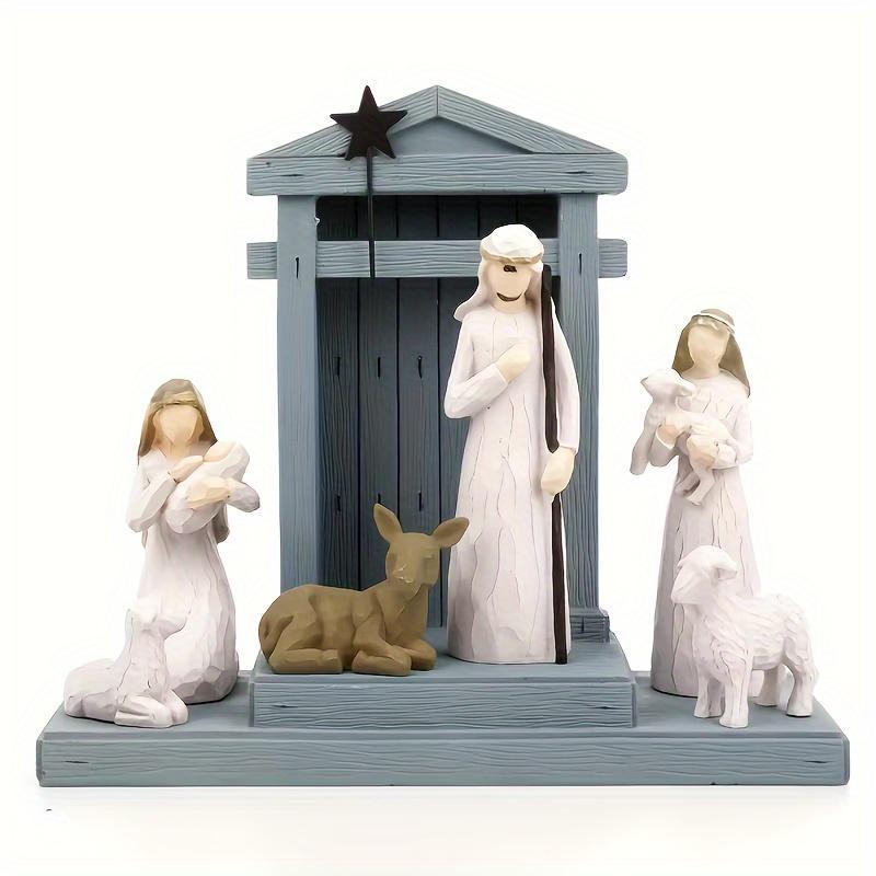 Nativity Figurines Set, 7 Counts set Nativity Ornament Set, Hand-painted Figure, Classic Nativity Collection, Home Decor