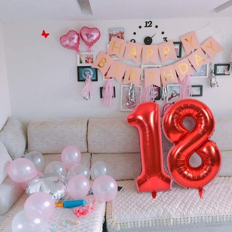 40 Inch Red Large Numbers Balloons 0-9, Number 3 Digit 3 Balloons,  Big Number Balloons for Birthday Party Anniversary Supplies Decorations balloon bouquet