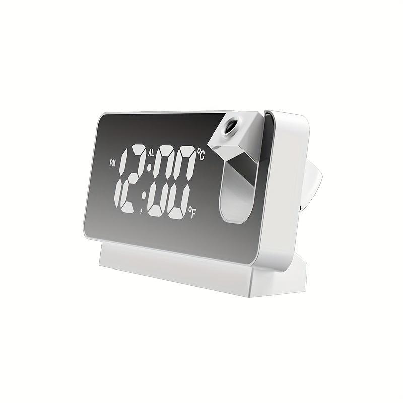 Black Friday Projection Digital Alarm Clock with LED Display, Rotating Projection, Easy-to-View, Brightness Control, Temperature Display, USB Powered