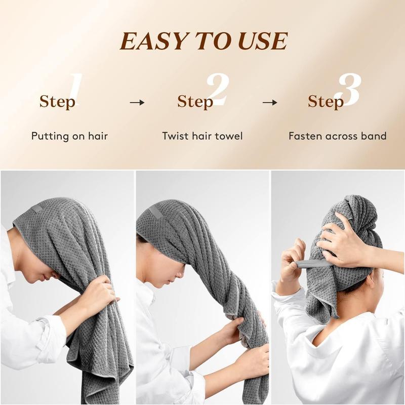 Solid Color Hair Drying Towel, 1 Count Quick Drying Hair Turban, Hair Drying Towel Wrap for Women & Girls, Bathroom Accessories