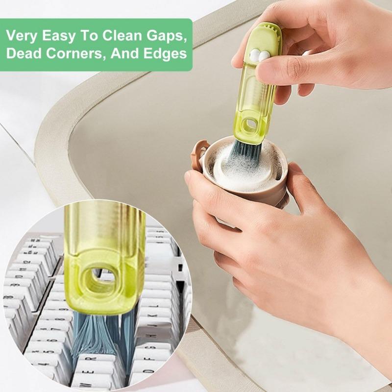 3PCS Crevice Cleaning Brush, Bottle Brushes for Cleaning, 3 in 1 Cup lid Cleaning Brush for Bottle Gap Tight Spaces Bottle, Multifunctional Portable Cup lid Cleaning Brush