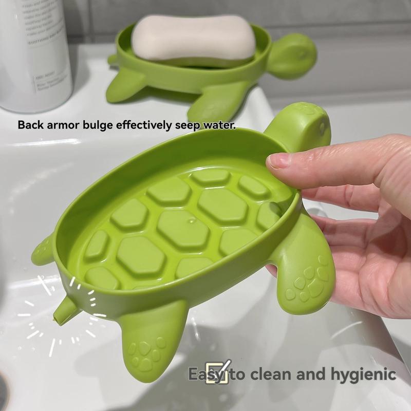 Cute Turtle Design Soap Dish, Creative Soap Storage Box, Soap Bar Holder for Bathroom Washroom