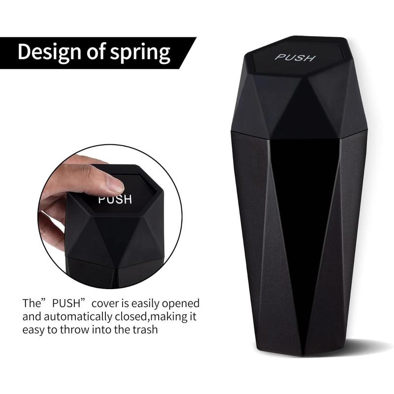 Trash Can Lid, Small Automatic Portable Trash Can,, Used Interior, 2PCS (Black)