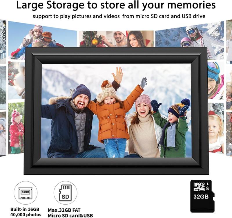 Christmas GIft SAMMIX Digital Picture Frame, 10.1 Inch WiFi Digital Photo Frame, IPS HD Touch Screen Electronic Picture Frame, 16GB Storage, Slideshow, Easy to Share Photos and Video via Uhale APP, Gifts for Mom thanksgiving days gift