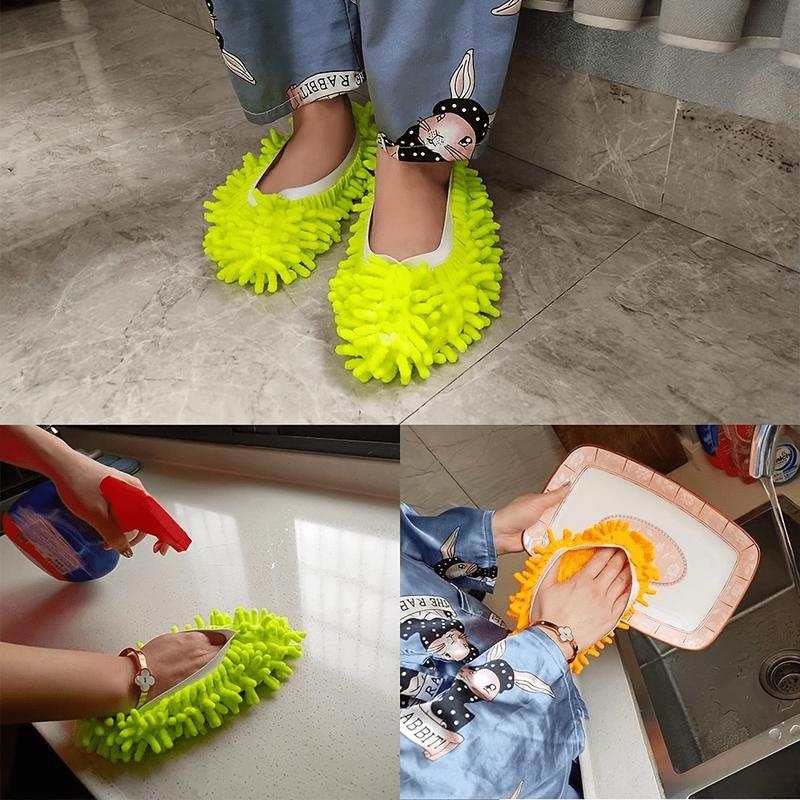 2 Pair Mop Slippers, Shoe Cover, Lazy Mopping Slipper Cover, Removable and Washable Floor Mopping Slippers, Detachable Chenille Floor Cleaning Slippers, Reusable Floor Cleaning Shoe Cover, Cleaning Supplies-3