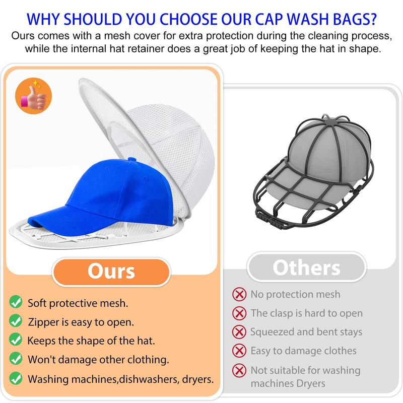 2 Pack Hat Washer Cage Hat Cleaner Hat Washer for Baseball Caps for Washing Machine or Dishwasher for Flat & Curved Hats