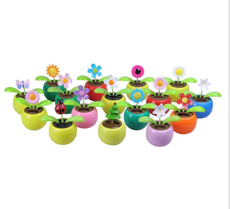 Solar Dancing Flowers Window Decoration Gift Colorful Solar Toy Housewarming Ornaments Decorative Plants