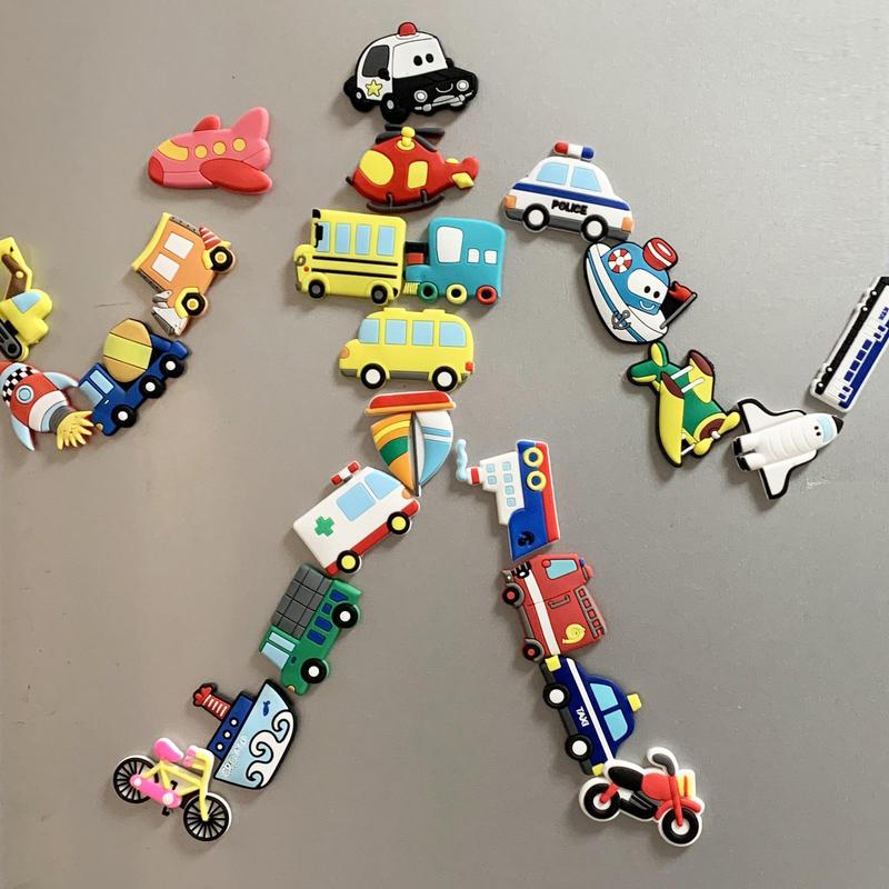 Cartoon Transportation Shaped Fridge Magnet (10pcs), Cute Refrigerator Magnet, Magnetic Sticker for Home Decoration