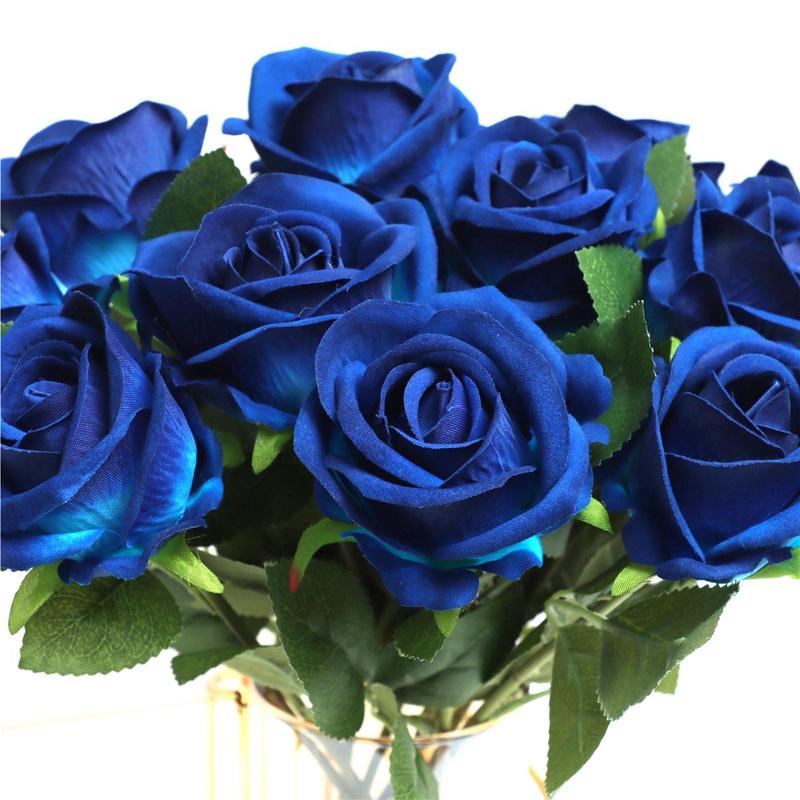 Artificial Rose (12pcs), Faux Rose Bouquet, Decorative Flower for Home Party Wedding Anniversary Festival