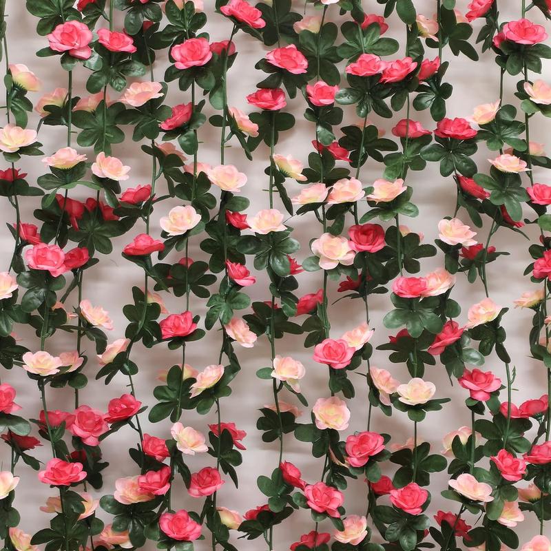 Flower Garland Rose Vines,8.2 Feet Flowers Vines for Bedroom, Rose Flower Garland Decoration, Rose Floral Garland for Room Table Wedding Decor Decorative Fruit Plants Silk Ornaments