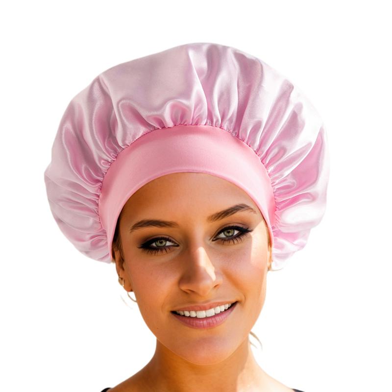 Satin Bonnets for Women Hair Bonnet for Sleeping Large Sleep Cap, Wide Soft Band Bonnet for Curly Hair