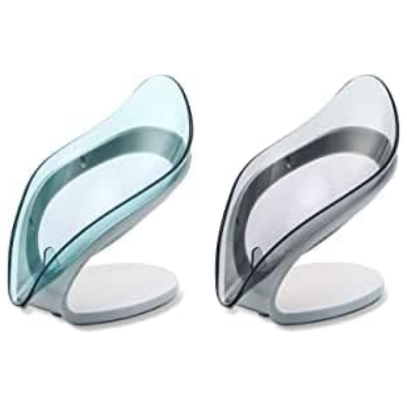 Soap Tray Holder, 2pcs Self-draining Leaf-shaped Soap Bar Holder, Bathroom Accessories Modern Simple Durable Soap Storage Rack for Bathroom Kitchen Sink, Bathroom Supplies