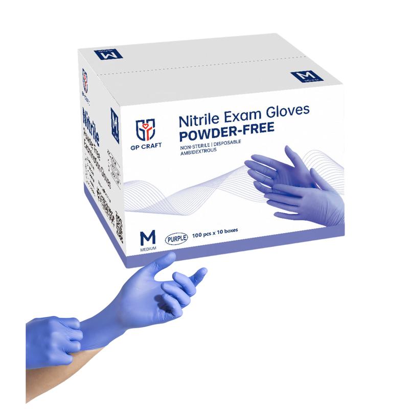 GP Craft Disposable Purple Nitrile Gloves 3.5 Mil （100PCS Box,1000PCS Case） Pack Prop Thick