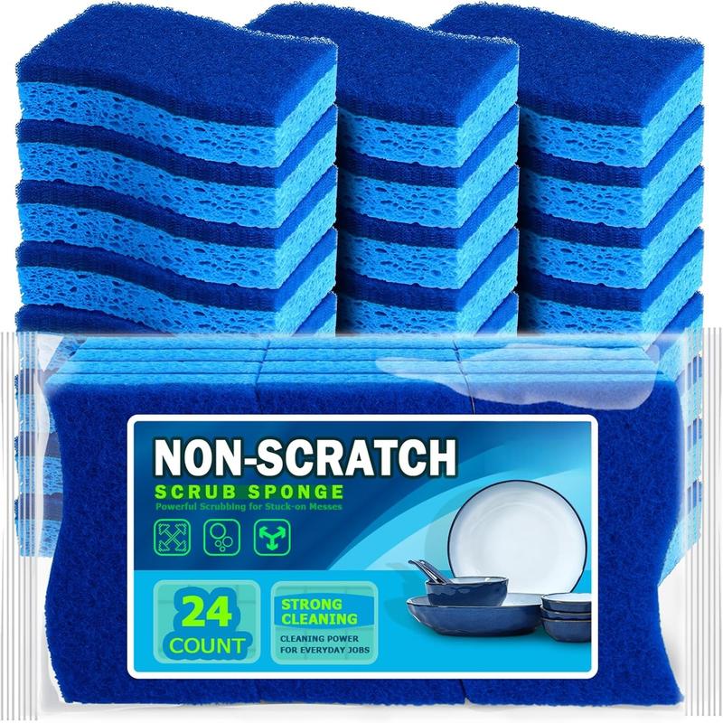 -Brite Non-Scratch Scrub Sponge-24Count, Sponges for Dishes, Sponges Kitchen, Cleaning Sponge, Cleans Fast Without , Stands Up to Stuck-on Grime, Cleaning Power for Everyday Jobs